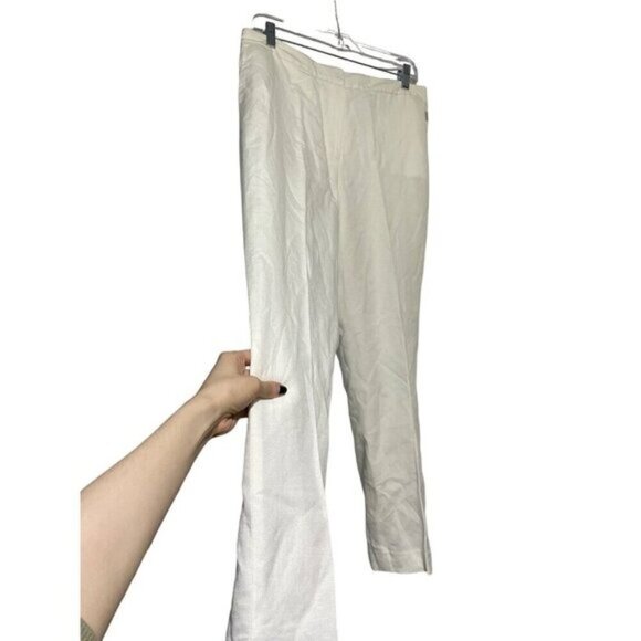 Tommy Hilfiger Women Pullover Pants Straight Leg Linen Blend White Size 12 - Picture 2 of 5